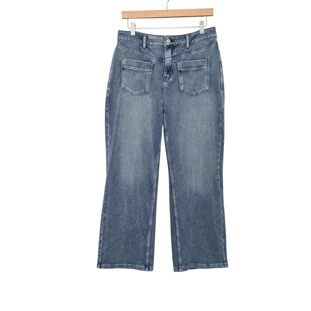 Halara Flex High Waisted Wide Leg Jeans Medium Wash Blue Petite Medium NWT